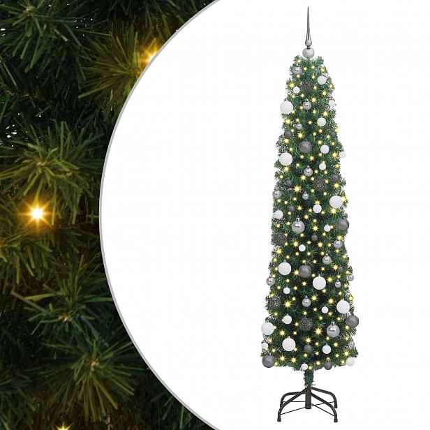 vidaXL Umělý vánoční stromeček Zelená 180 cm PVC, ocel a plast