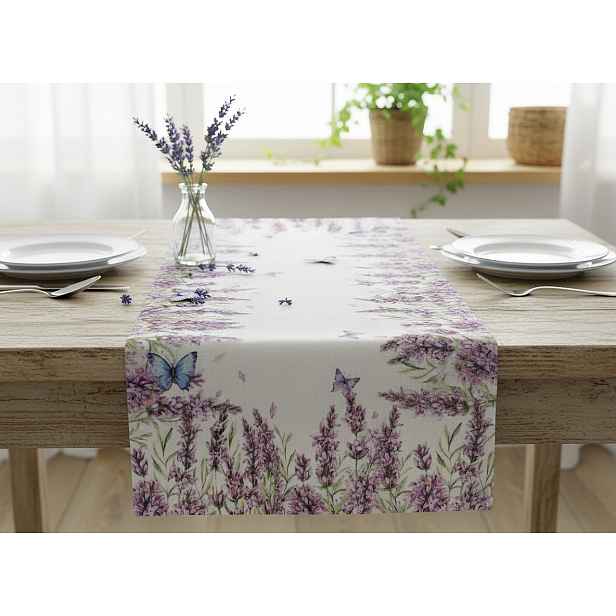 Vzorovaný ubrus - běhoun na stůl LAVENDA 40x85 cm Mybesthome