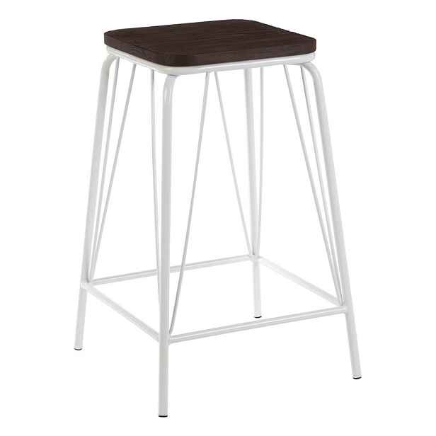Bílá/v tmavě přírodní barvě stolička z jilmového dřeva District – Premier Housewares