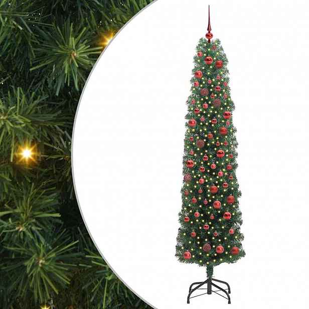 vidaXL Umělý vánoční stromeček Zelená 180 cm PVC, ocel a plast