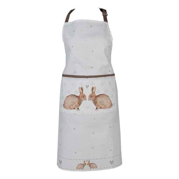 Bavlněná zástěra s motivem králíčků a srdíček Bunnies in Love - 70*85cm Clayre & Eef