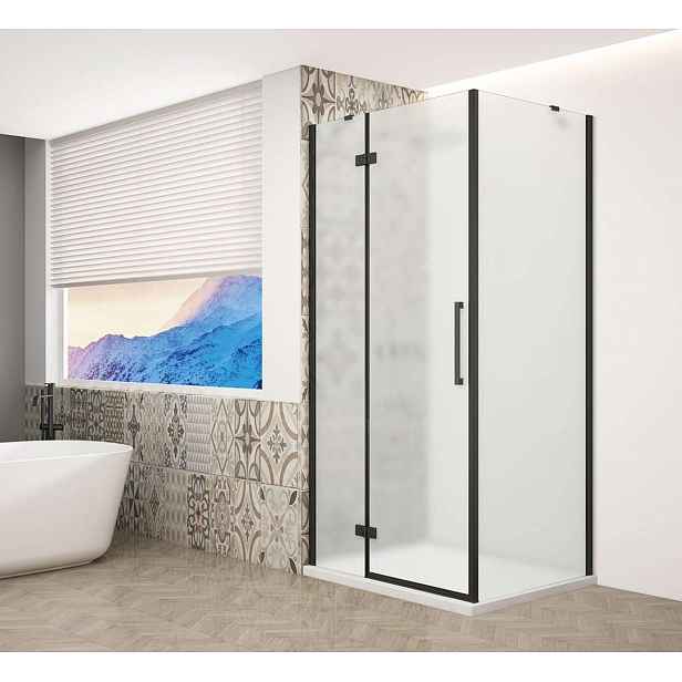 Gelco Trinity - Sprchový kout 90x80 cm, levé, matné sklo/černá GT5680-90ML-B