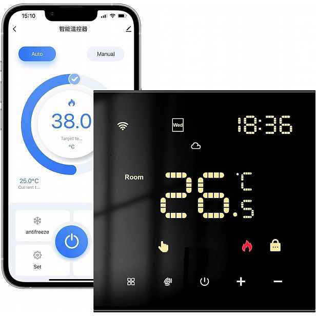 Inteligentní WiFi termostat Miucda pro podlahové vytápění a kotle