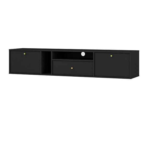 MASSENO TV STOLEK TORINO, 180x40,8x35 cm s 1 zásuvkou a 2 dvířky, grafitový