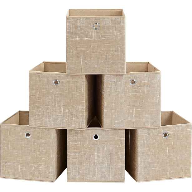 SONGMICS Sada 6 ks skládacích úložných boxů Teria béžová