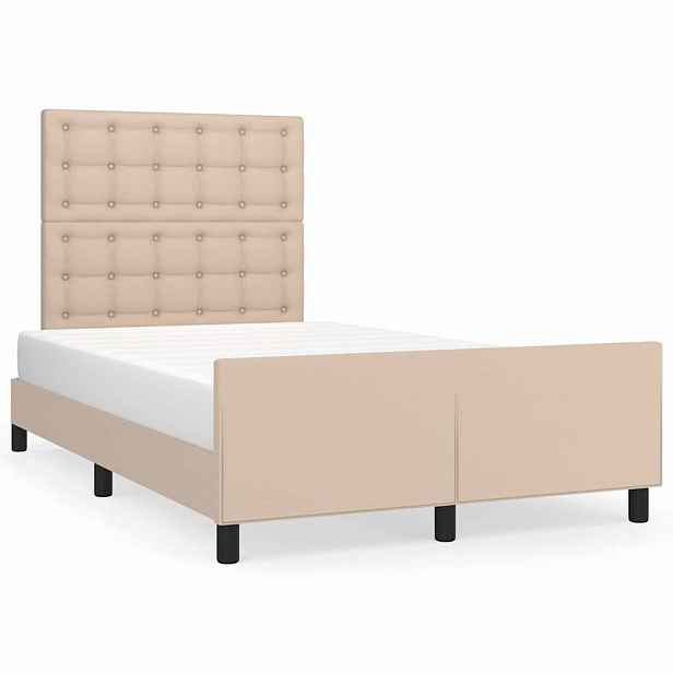 vidaXL Rám postele s čelem cappuccino 120x200 cm umělá kůže