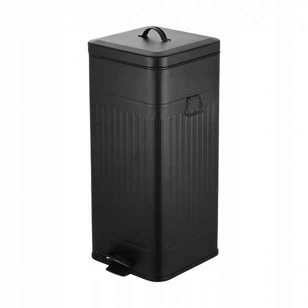 Odpadkový koš do kuchyně s víkem, jednokomorový, 30 l, černý, kovový