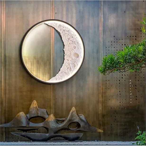 Stropní Svítidlo kulatý dekorativní Led lampa na zeď Měsíc 60 cm 3D Moon dálkový ovladač