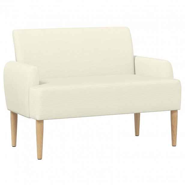 vidaXL Pohovka s knoflíkovým prošíváním Krémová 116 x 67 x 81 cm