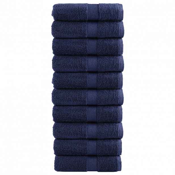 vidaXL Prémiové ručníky pro hosty SOLUND 10 ks tmavě modré 30x50 cm 600 g/m²