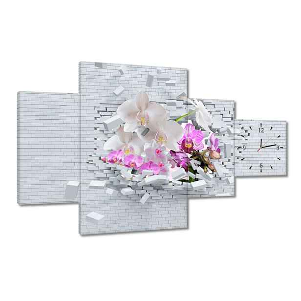 Hodiny 130x80 Orchidej ve zdi