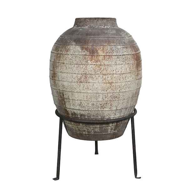 Béžový antik květináč s podstavcem Chic Antique – Ø 50*76 cm Chic Antique
