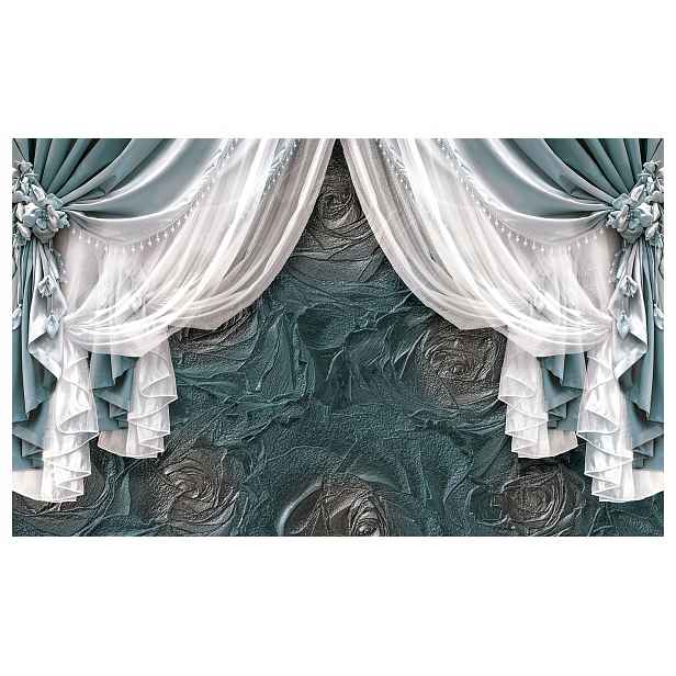 Fototapeta Modro-zelený Samet Elegance a jemnost 208x146 lepidlo