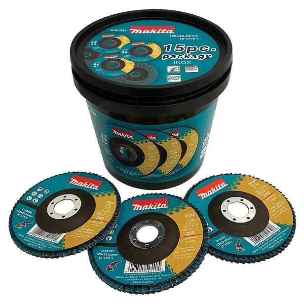 Makita Listové Kotouče Inox 125x22,2 mm Z40 Z60 Z80 15 Kusů