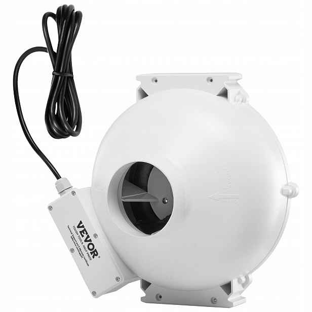 Ventilátor do potrubí, tichý a výkonný, s gumovými montážními manžetami