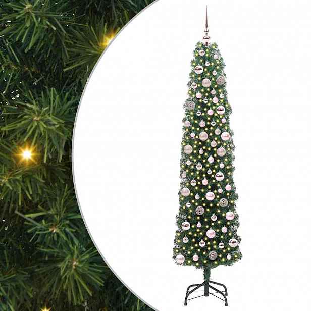 vidaXL Umělý vánoční stromeček Zelená 180 cm PVC, ocel a plast