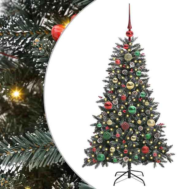 vidaXL Umělý vánoční stromeček Zelená 120 cm PVC, plast a ocel