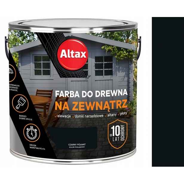 Altax Barva Barva Na Dřevo 2,5 L Polomatná Černá