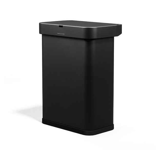 Černý bezdotykový ocelový odpadkový koš 58 l Sensor – simplehuman