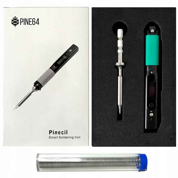 Přenosná inteligentní páječka Menu Pl Pinecil V2 pájecí hrot TS-B2 Cín