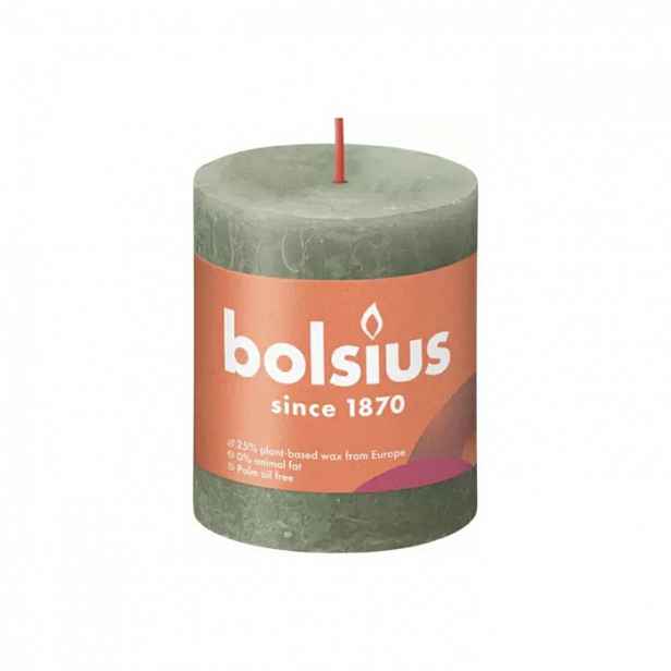 Sloupová svíčka BOLSIUS 8 cm olivově zelená