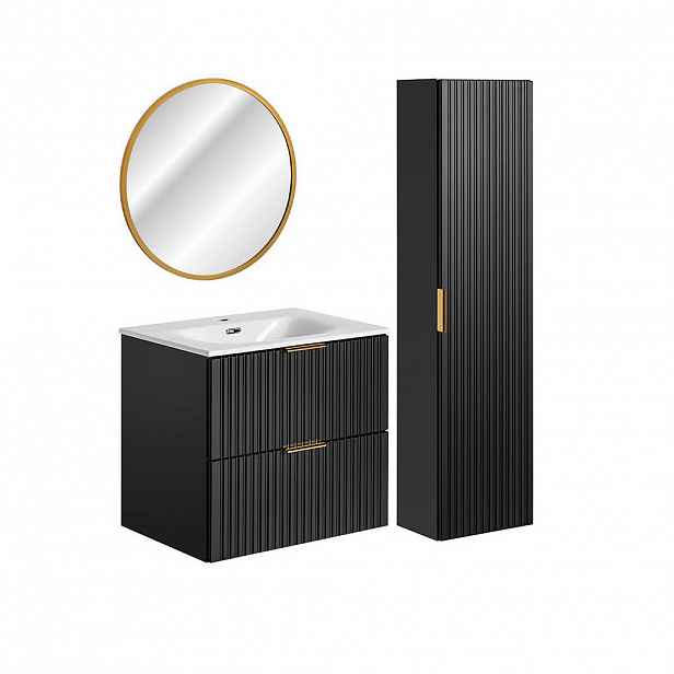 Petits-meubles KOUPELNOVÝ NÁBYTEK 60.2cm Adriel 2er-Set Matná černá