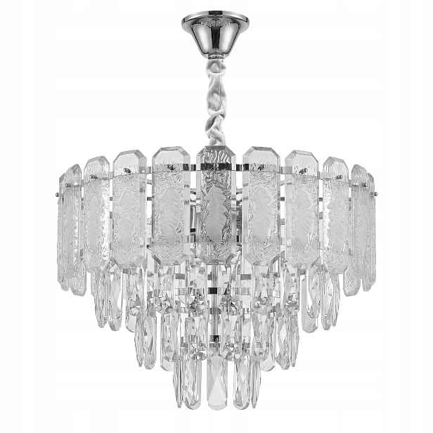 Závěsné Stropní Svítidlo Chrom 40 cm Křišťálová Glamour Stříbrná