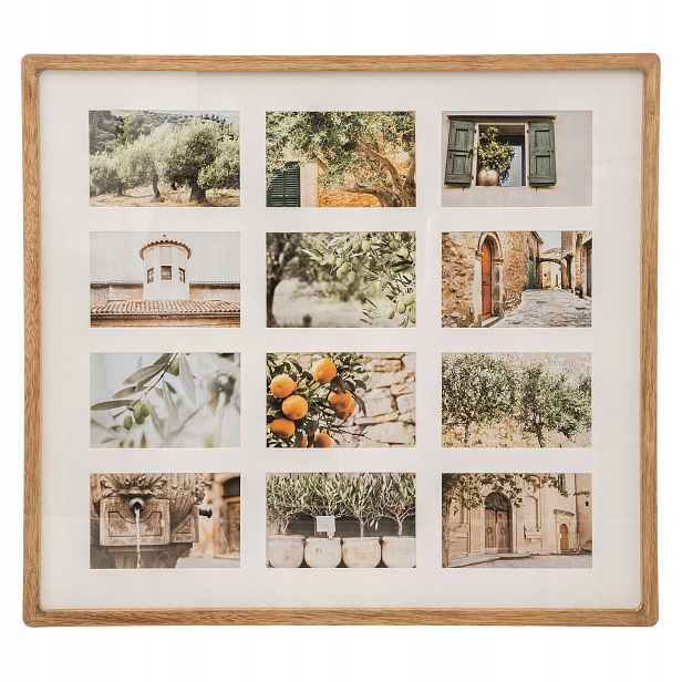 Dřevěný Fotorámeček Na 12 Fotek 59,2 X 1,8 X 53,8 CM