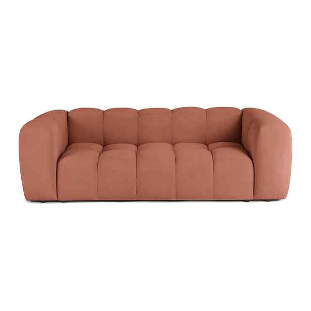 Sametová pohovka v terakotové barvě 225 cm Cube – Bonami Selection