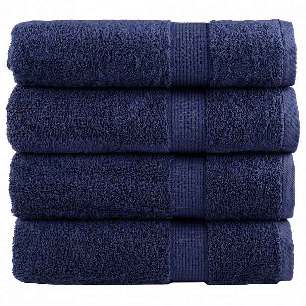 vidaXL Prémiové ručníky SOLUND 4 ks tmavě modré 50x100 cm 600 g/m²