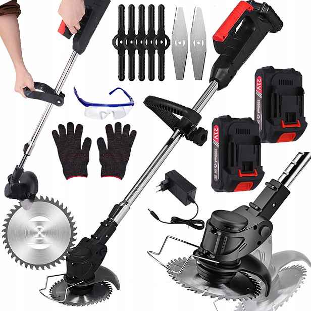 Sekáček Na Trávy Křovinořez Akumulátorová Elektrická Zahradní 2xAKU 21V 15CM