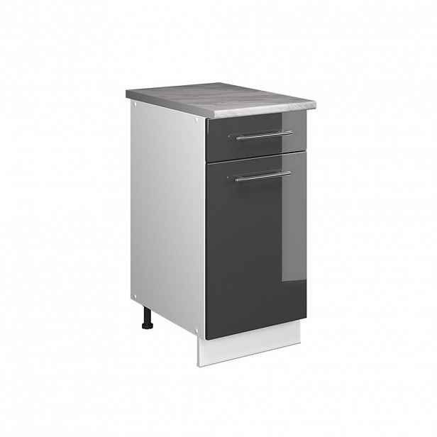 Vicco SPODNÍ SKŘÍŇKA PRO DŘEZ/VARNOU DESKU Fame-Line, Antracitový vysoký lesk/Bílá, 40 cm, PD Mramor
