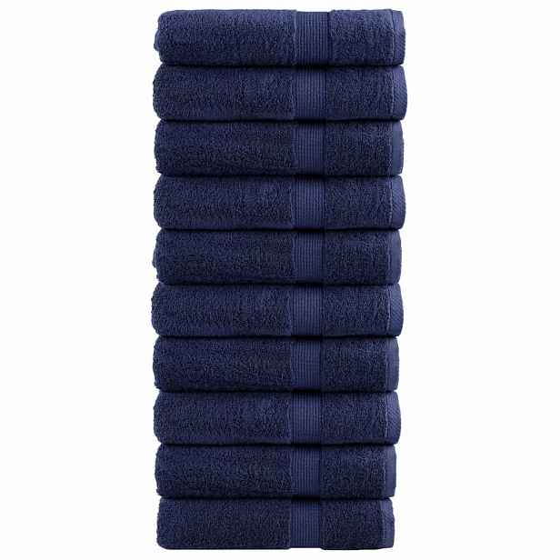 vidaXL Prémiové ručníky SOLUND 10 ks tmavě modré 50x100 cm 600 g/m²