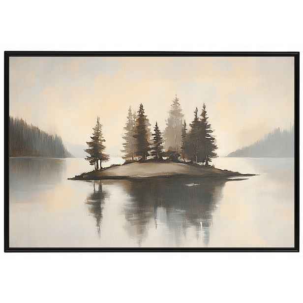 Plakát Rámeček Aluminium Krajina Hory Les Jezero Fiord Ostrov Smrk 60x40