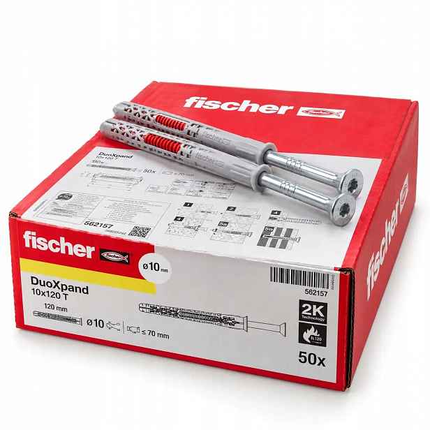 Fischer DuoXpand 10x120 T rámový kolík TX40, beton a zdivo, 50 ks