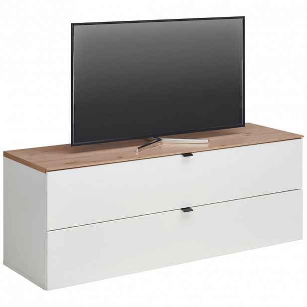 Hom`in KOMODA POD TELEVIZI, bílá, dub artisan, 140/62/44 cm