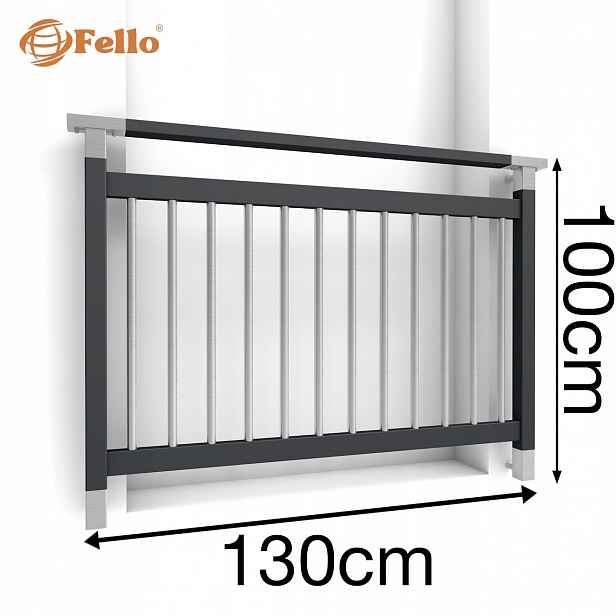 Modern Francouzský balkon 130 cm Balustrada Ral