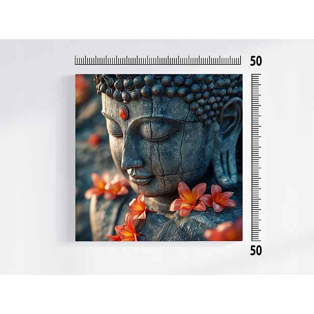 Obraz Na Plátně Socha Tvář Buddha Buddhismus Náboženství Zen 50x50
