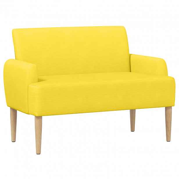 vidaXL Pohovka s knoflíkovým prošíváním Světlá žlutá 116 x 67 x 81 cm