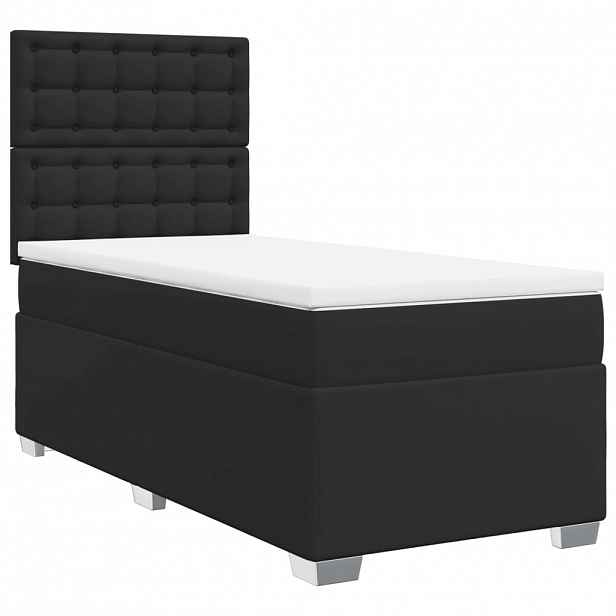 vidaXL Box spring postel s matrací černá 80 x 200 cm umělá kůže