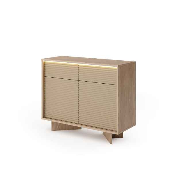 Komoda Semi D 104 cm 2D2S LED cappuccino bolivar přírodní