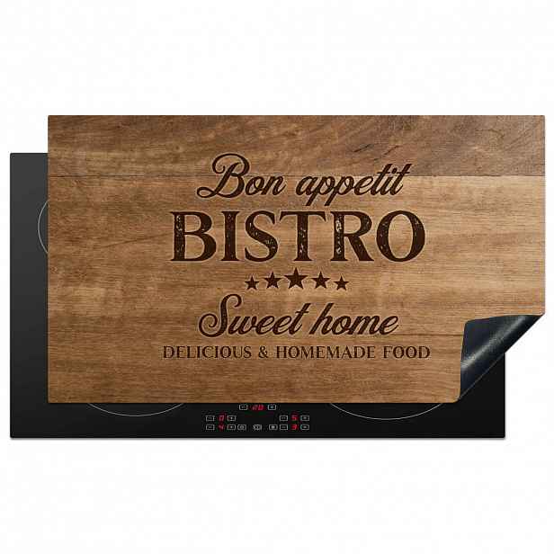 MuchoWow KRYT NA INDUKČNÍ DESKU Citace - Bistro - Dobrou chuť - Sweet home - Textura dřeva 90x52 cm