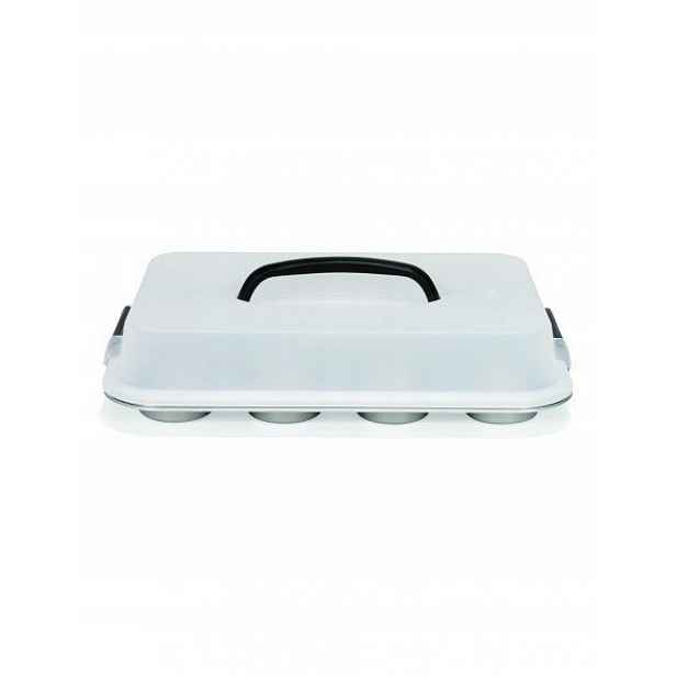 Patisse Forma na 12 muffinů s víkem 35 cm Silver-top