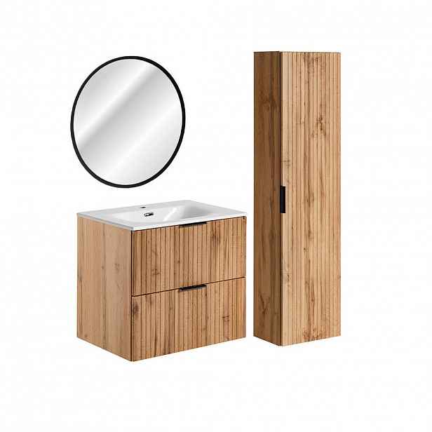 Petits-meubles KOUPELNOVÝ NÁBYTEK 60.2cm Adriel 2er-Set Dubové dřevo