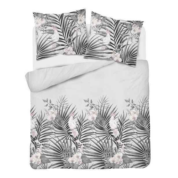 Povlečení saténové 160x200 šedé listy 4401 B Home Satin 122
