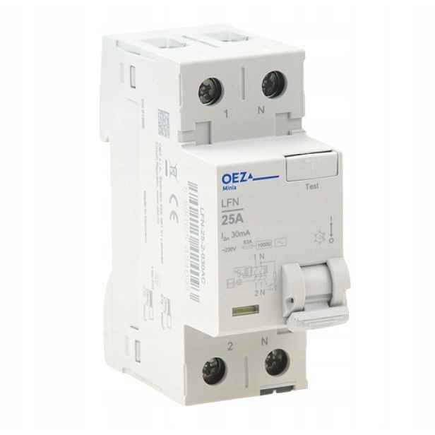 Proudový spínač 2P 25A 30mA 230V LFN-25-2-030AC Diferenciální