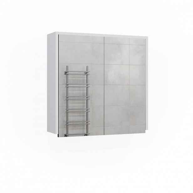 Vicco KOUPELNOVÁ ZRCADLOVÁ SKŘÍŇKA Maltin Bílá/antracitová 60 x 58 cm se dvěma zrcadlovými dveřmi