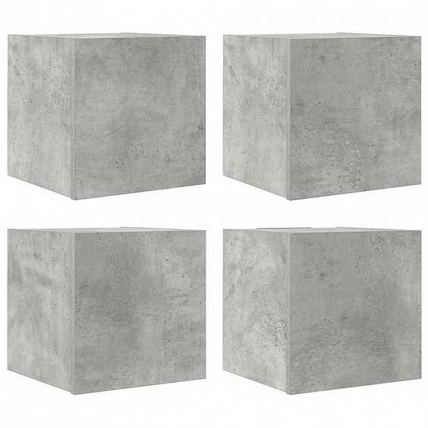vidaXL Nástěnné TV skříňky 4 ks betonově šedé 30,5x30x30 cm