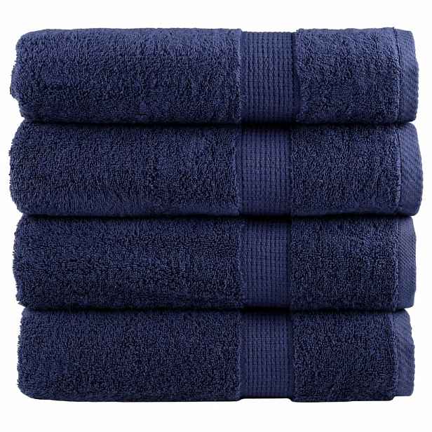 vidaXL Prémiové ručníky do sprchy SOLUND 4 ks tmavě modré 70x140 cm 600 g/m²