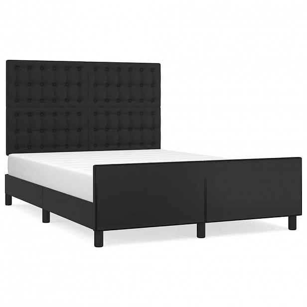 vidaXL Rám postele s čelem černý 140x200 cm umělá kůže